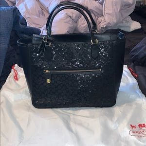 Coach Black Blaire Sequin Tote
